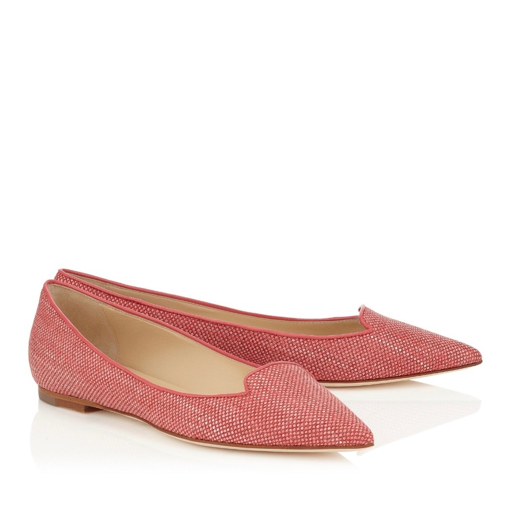 ⚡️SALE⚡️Jimmy Choo pink Raffia flat